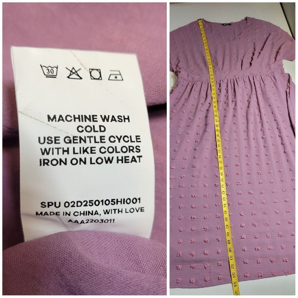 BloomChic NWT 22/24 Whimsical Lilac V-Neck Textured Midi/Maxi Dress - Picture 13 of 15